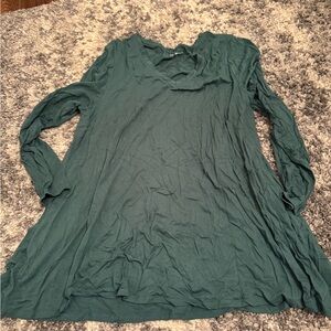Lane Bryant Deep Green Long Sleeve Blouse